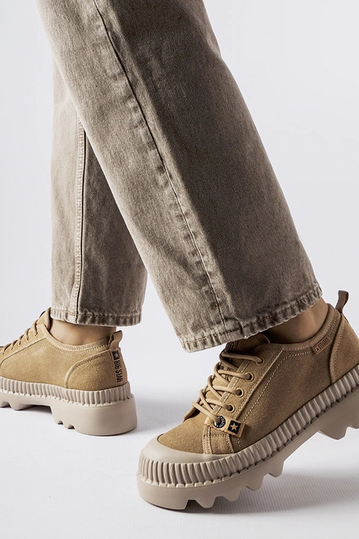 Beige læder sneakers Big Star KK274511