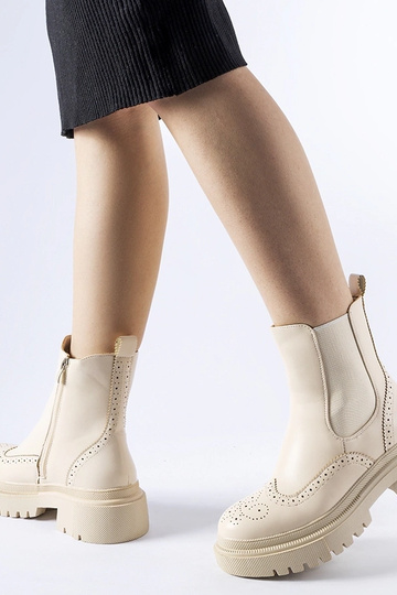 Beige boots met naden,... 2