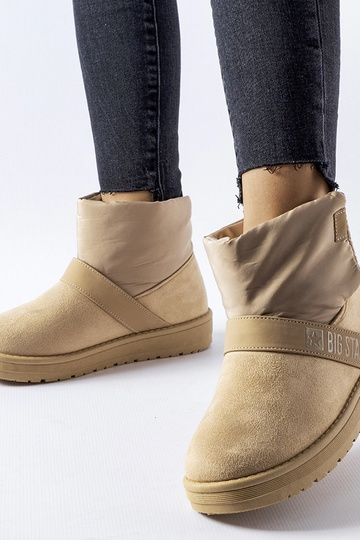 Zand-zwart enkellaarsjes van synthetische suede, "Big Star MM274322" 2