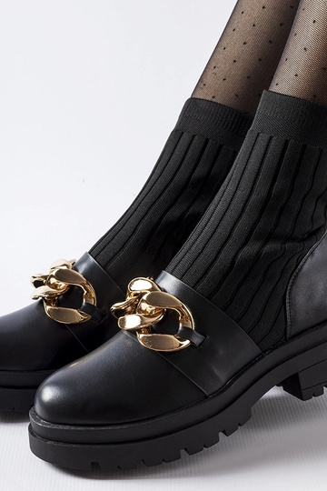 Sorte ankelstøvler med kæde... 2