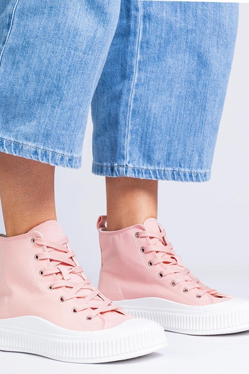 Roze hoge schoenen op een platform, „Guerrino" 2