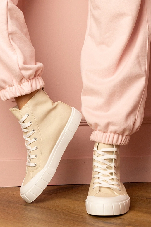 Beige schoenen boven de enkel, „Citta"