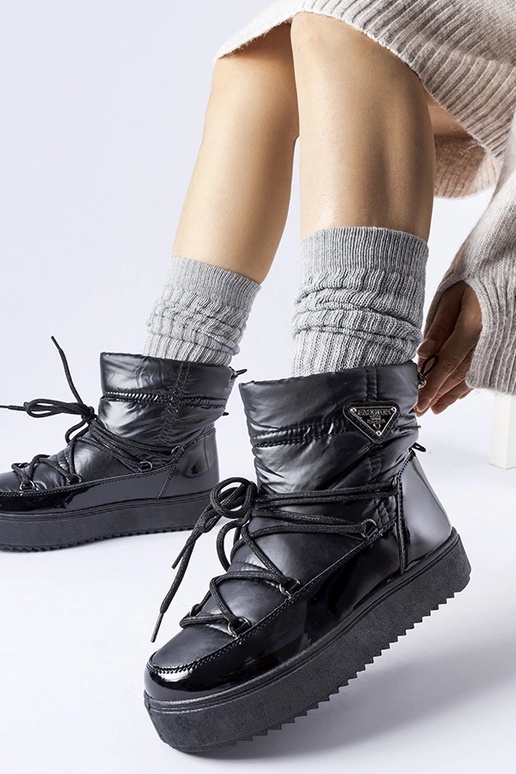 Sorte isolerede snestøvler med... Sorte isolerede snestøvler med...