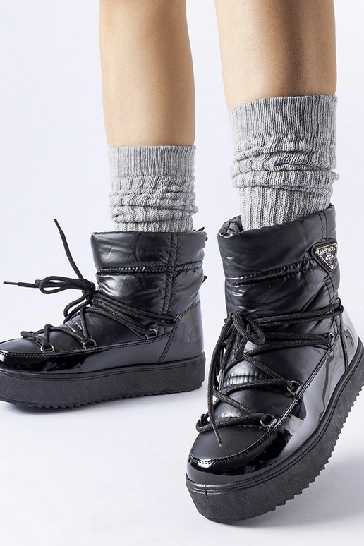 Sorte isolerede snestøvler med... Sorte isolerede snestøvler med...