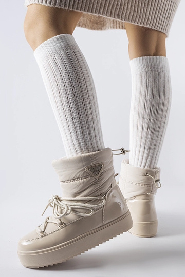 Beige isolerede snestøvler...