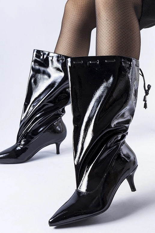 Sorte lavhælede støvler Clinton