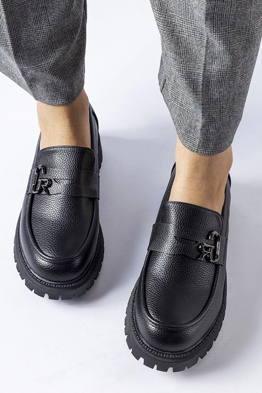 Zwarte klassieke mocassins met gesp,...