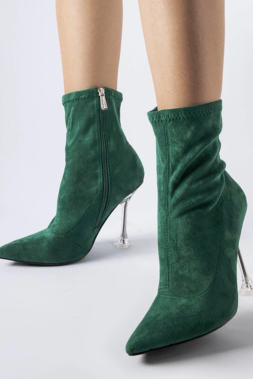 groene enkellaarsjes met decoratieve... groene enkellaarsjes met decoratieve...