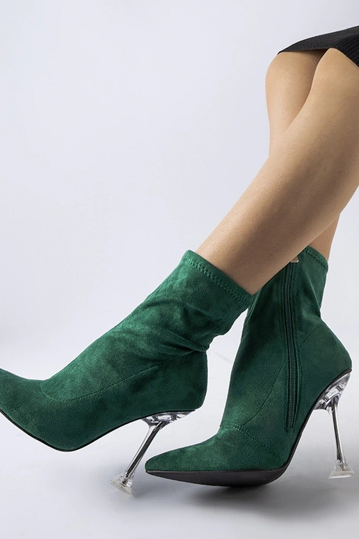 groene enkellaarsjes met decoratieve... groene enkellaarsjes met decoratieve...