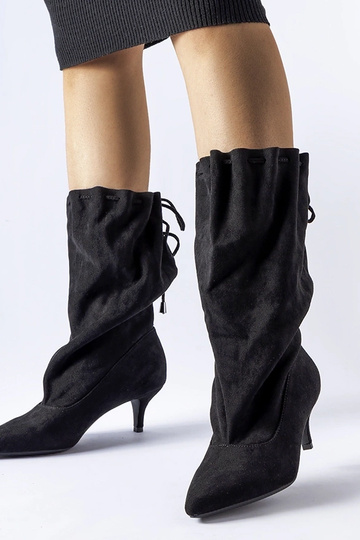 Zwarte Sulo kunstsuede hoge... 2