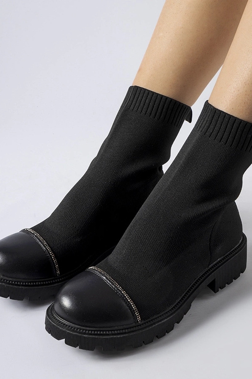 Sorte Vail rhinsten sokkestøvler