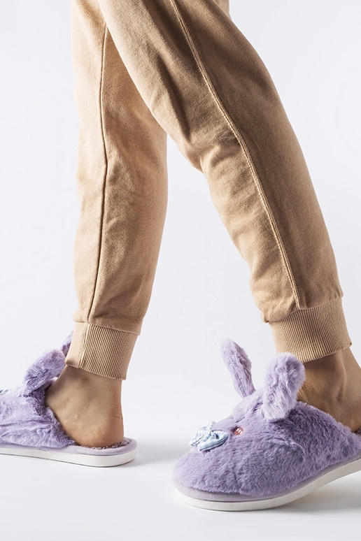 Lilla hjemmesko med ører og sløjfe Bruna