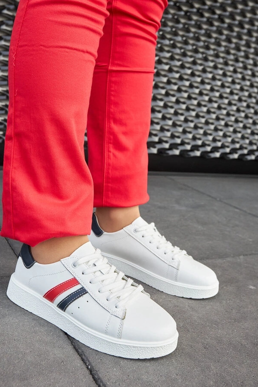 Camilla White Læder Sneakers med snøre