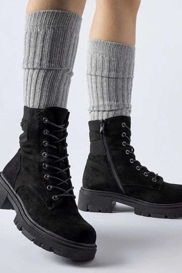 Zwarte zacht geïsoleerde kunstsuede schoenen Cunha