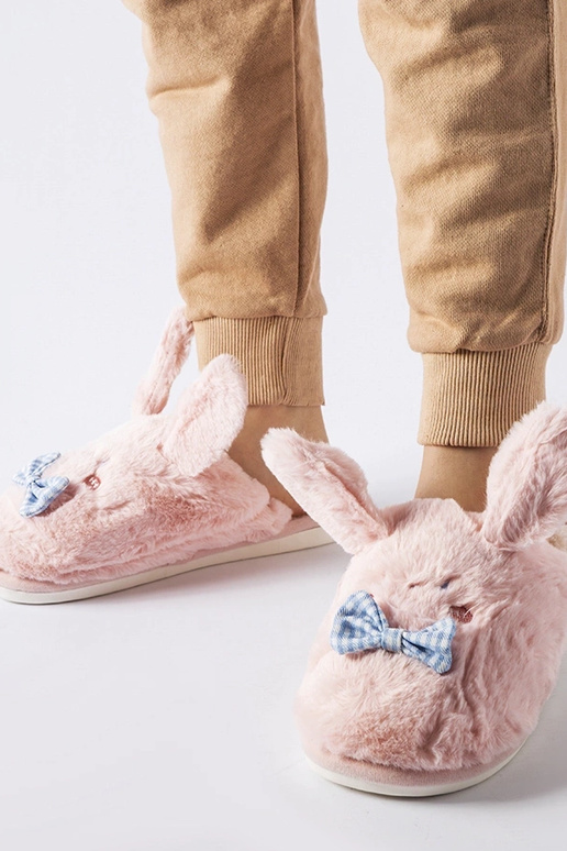 Brunos lyserøde hjemmesko med ører og...