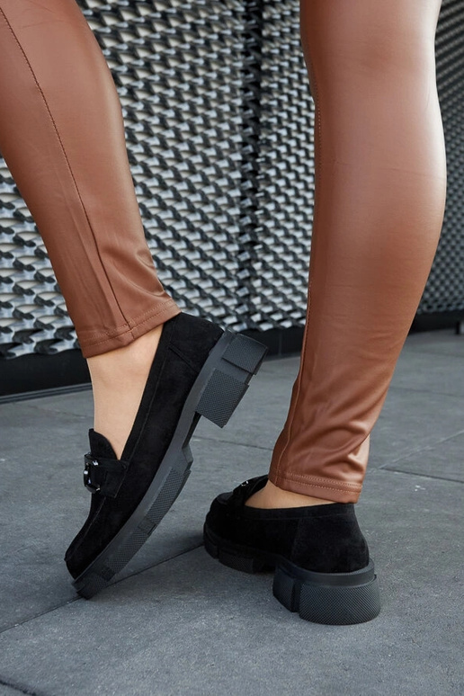 Zwarte massieve loafers met gesp... Zwarte massieve loafers met gesp...