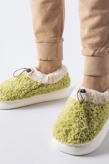 Grønne varme hjemmesko med...