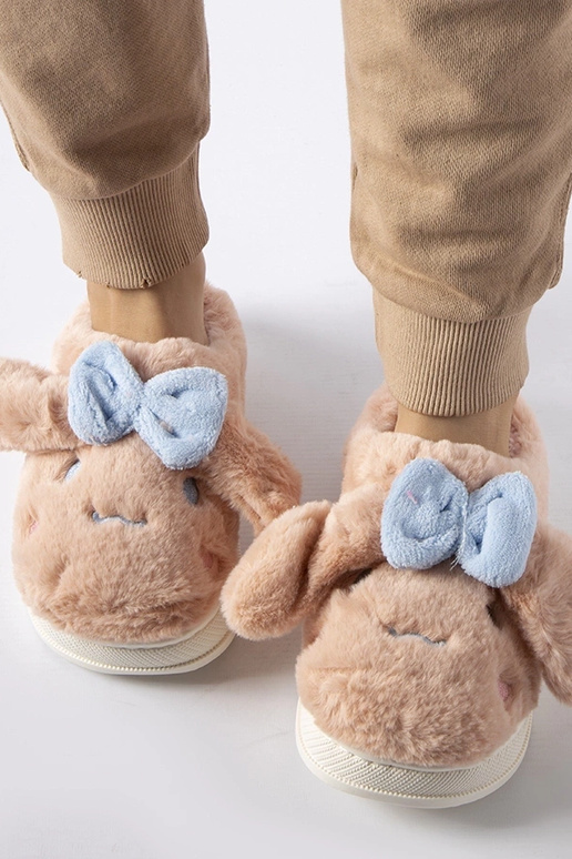 Pink varme hjemmesko med ører og...