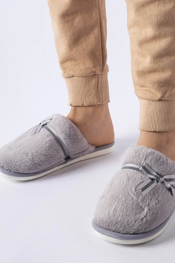Grå varme hjemmesko med...