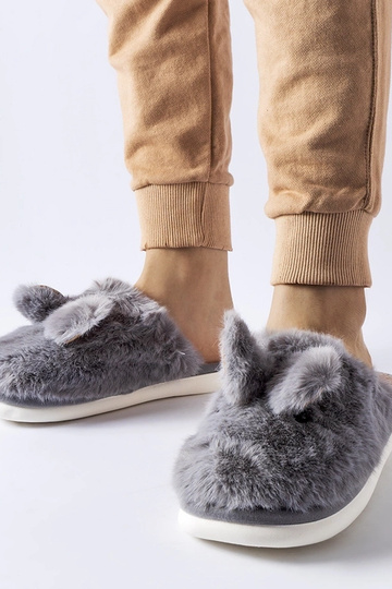 Grå varme hjemmesko med...