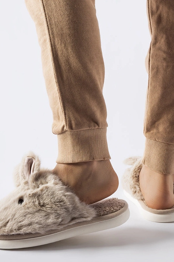 Beige varme hjemmesko med... 2