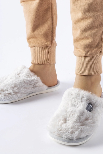 Grå varme hjemmesko med...