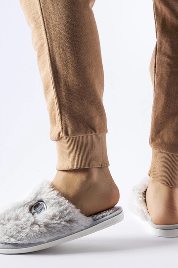 Grå varme hjemmesko med... 2