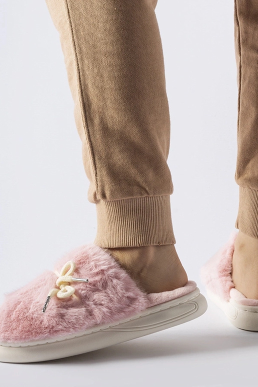 Pink hjemmesko med pyntesnor Medoro