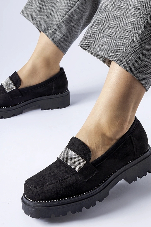 Zwarte Nicholls kunstsuede schoenen...