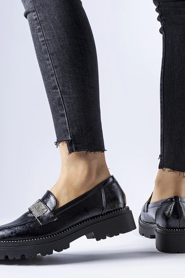 Fecteau Sorte Laklæder Loafers 2