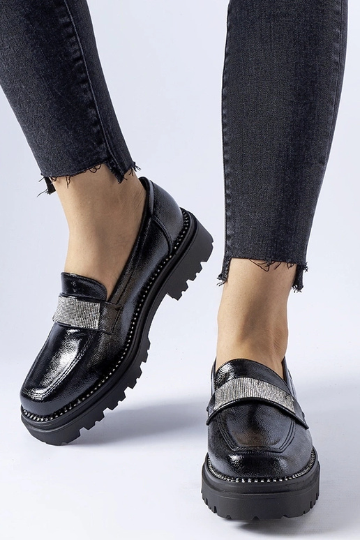 Fecteau Sorte Laklæder Loafers