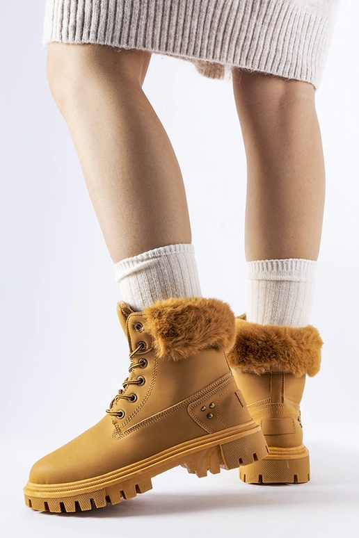 Brune støvler med dekorativ pels Alberta