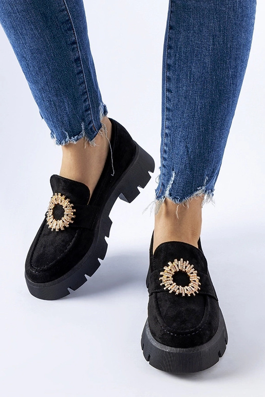 Sorte loafers dekoreret med et... Sorte loafers dekoreret med et...