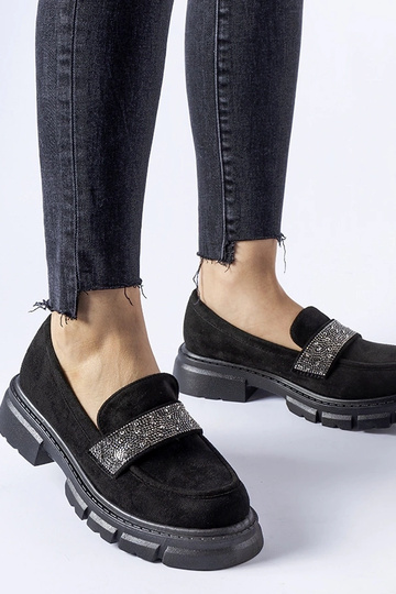 Zwarte Nicholls kunstsuede schoenen