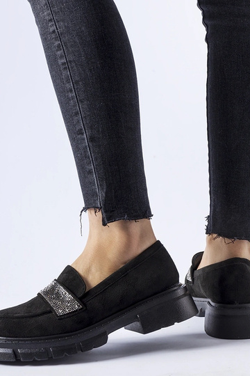 Zwarte Nicholls kunstsuede schoenen 2