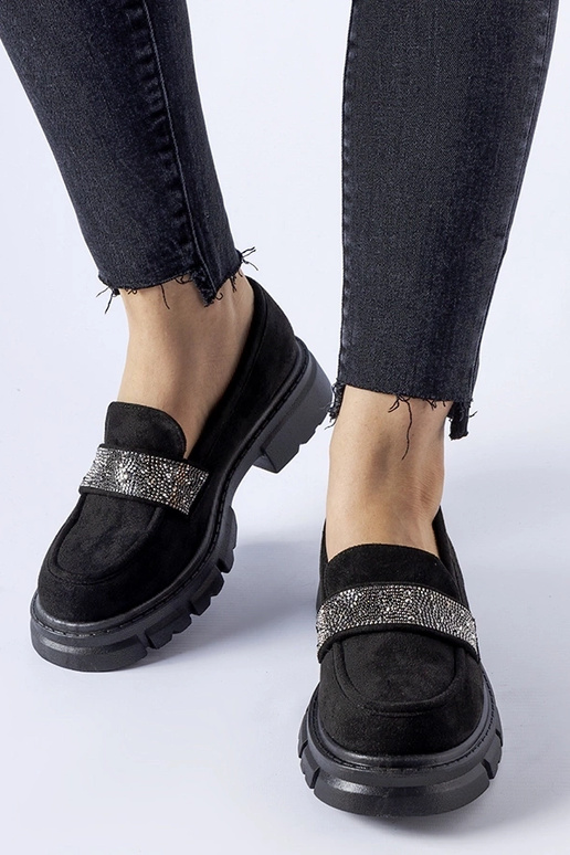 Zwarte Nicholls kunstsuede schoenen