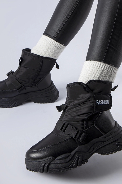 Sorte isolerede snestøvler med velcro...