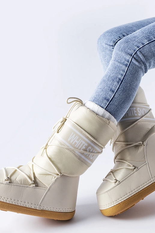 Beige letvægtsisolerede snestøvler...