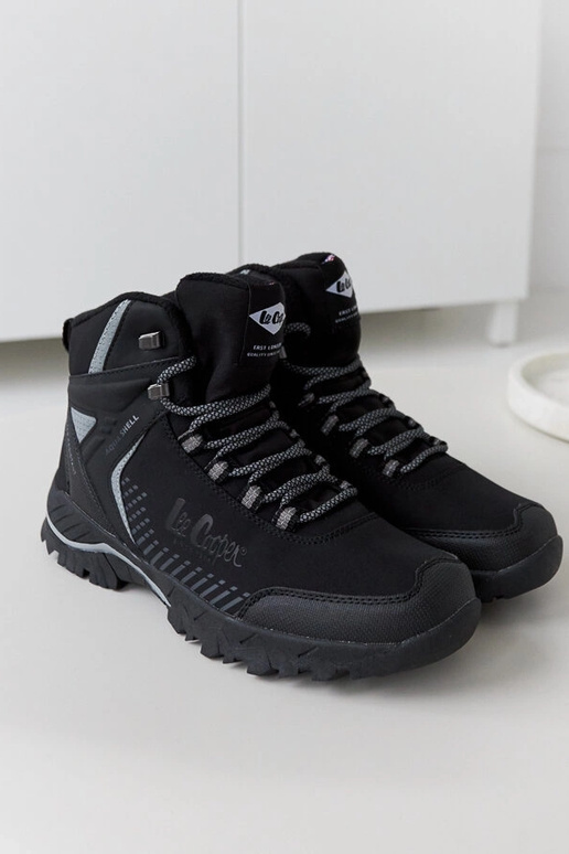 Zwarte gevoerde heren wandelschoenen...