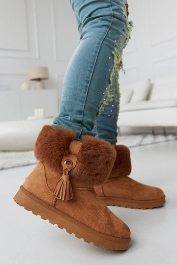 Brune pelsforede snestøvler...