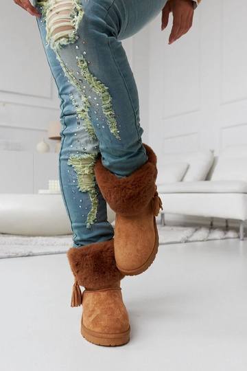 Brune pelsforede snestøvler... 2