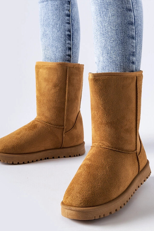 Bruine gevoerde klassieke snowboots...