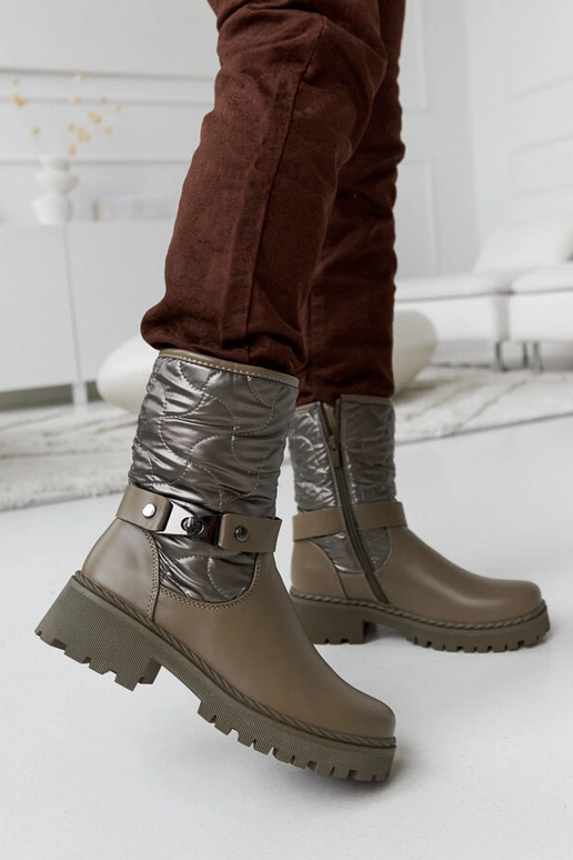 Grønne isolerede ankelstøvler med...