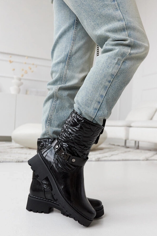 Zwarte lakleren schoenen met...