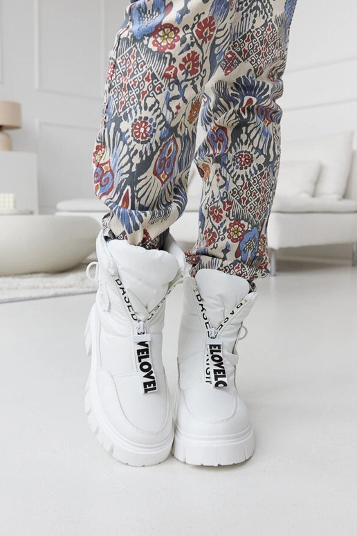 Hvide isolerede snestøvler med...