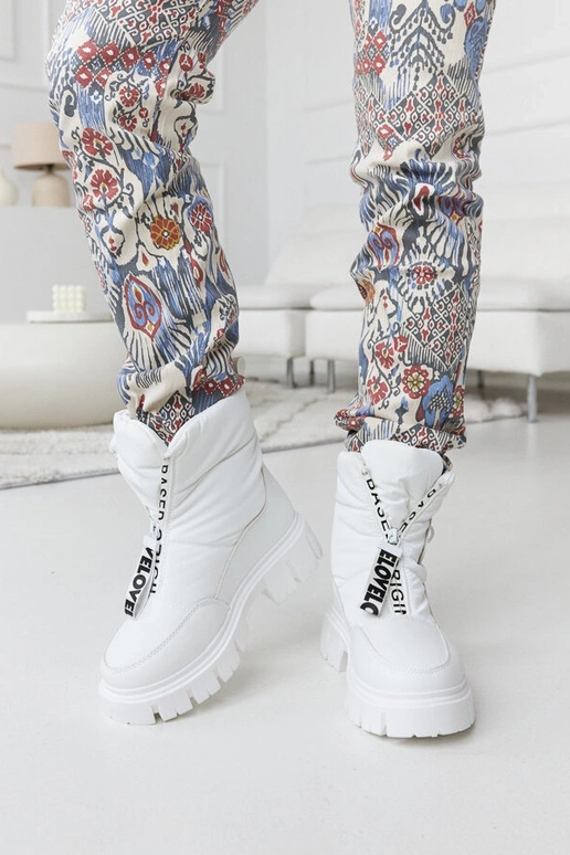 Hvide isolerede snestøvler med...