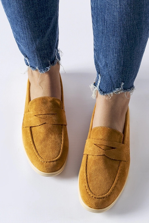 Donker zandkleurige kunstsuède string...