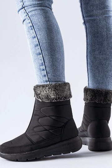 Sorte snestøvler med lav...