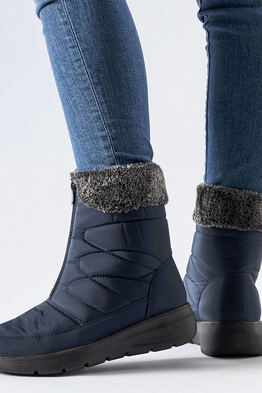 Brownton Navy Blue Wedge snestøvler