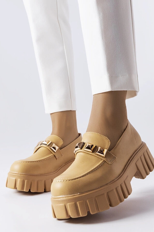 Frisco Beige Platform Loafers Frisco Beige Platform Loafers